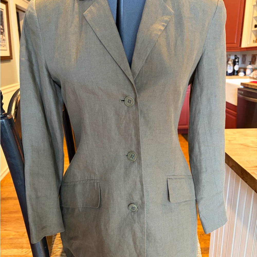 Brooks Brothers Green linen Women's Blazer